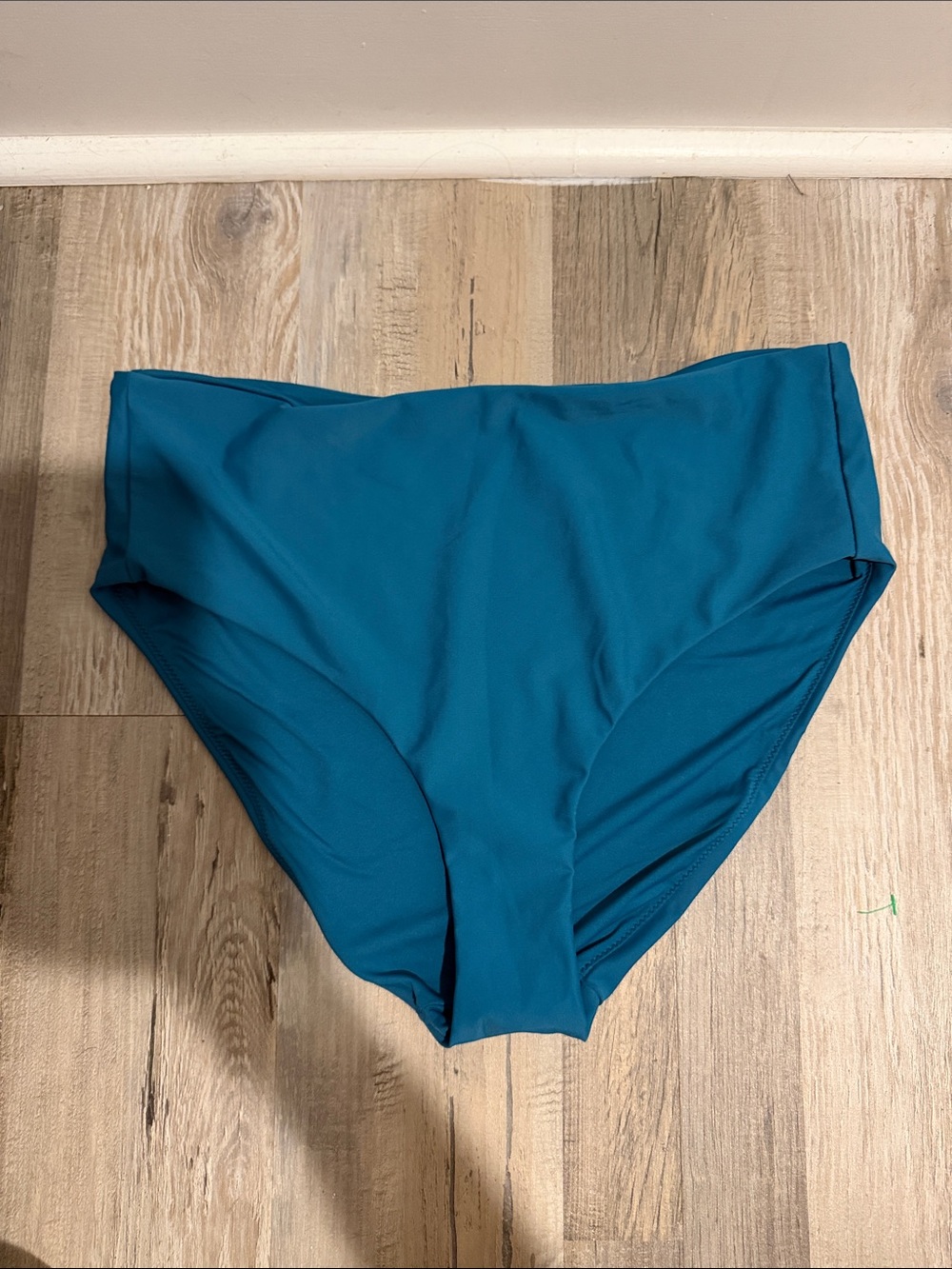 Quince High-Waist Swim Bottom in Teal Blue Size Large NWOT
